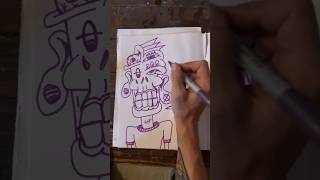 Daily Faces Challenge: Day 209/365 - Sketchy Sharpie Drawing | Quick Art Timelapse 👁️ #shorts