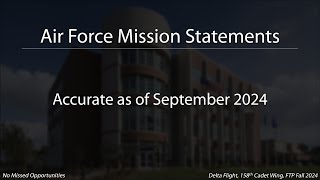All Mission Statements | AFROTC Warrior Knowledge