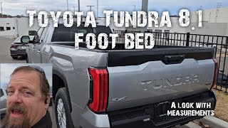 Toyota Tundra 8.1 foot bed. Quick look with measurements