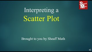 Interpreting a Scatter Plot - Sheaff Math