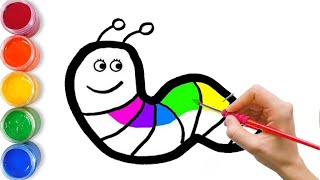 Bolalar uchun qurt rasm chizish / Рисование Гусеница для детей /Drawing picture Worm for children