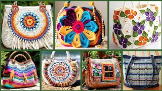 most beautiful  and stunning crochet shoulder handbags ideas#trinding #crochet