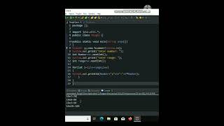 Multiplication table in number with range java program #java #shorts #ytshorts