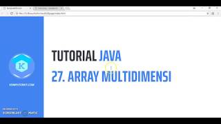 Tutorial Java 27 Array Multidimensi