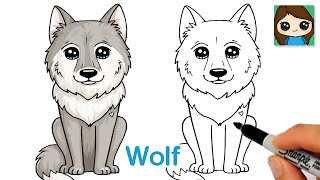 How to Draw a Wolf Easy | Cartoon Animal