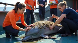 Millions of Barnacles Harm a Dolphin, but a Heroic Team Steps in to Save the Day