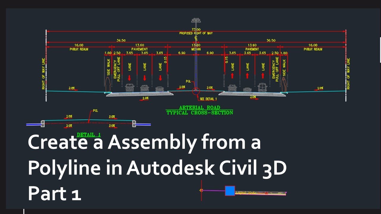 Create A Assembly From A Polyline In Autodesk Civil 3D Part 1 - YouTube