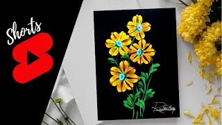 Painting a VIBRANT Flowers #shorts acrylic Painting for beginners