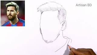 How To Draw Lionel Messi | Step By Step Very Easy Pencil Sketch | Messi Drawing