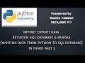 Reading writing data from SQL to Python pandas Part- 3