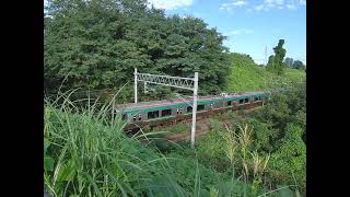 日和田駅付近に掛かる県道陸橋で撮影の東北本線普通列車1127M＿2024年9月