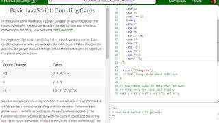 Basic JavaScript Counting Cards free code camp Dani