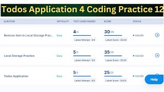 Todos Application 4 | Coding Practice 12 Answers JavaScript | NxtWave | Intensive 2.0 | No Audio
