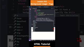 HTML Tutorial - Lesson 43: Background Image on a Page #shorts #html5 #coding #htmltutorial
