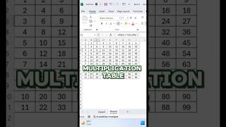 Multiplication Table Automatically #exceltips #exceltricks #explore