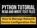 Python Basic Text file Operations tutorial for configuration file management |read write append data