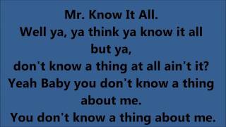 Mr. Know It All-Kelly Clarkson Lyrics Video