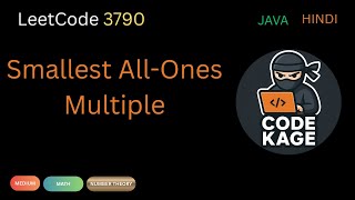 LeetCode 3790 | Smallest All-Ones Multiple | Modulo Trick Explained | Java