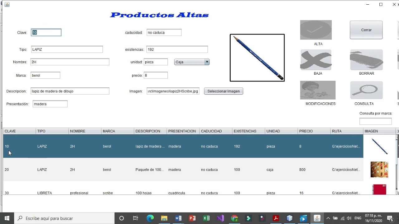 Altas,Bajas,Consultas,Modificaciones Con Imagenes Productos Parte1 ...