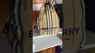 Burberry Icon Stripe ECONYL Drawcord Pouch handbag #burberry #luxury #designerbags