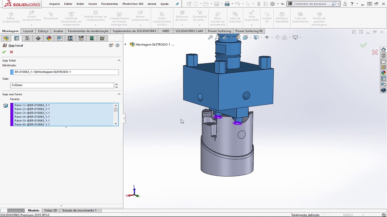 SOLIDWORKS | COMO APLICAR GAP EM ELETRODOS DE FORMA RÁPIDA ...