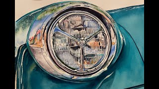 Marion Droge Presents a Watercolor Demonstration of Reflective Surfaces to AWA