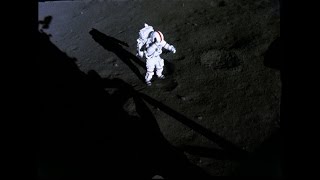 Gene Cernan takes his first steps on the moon