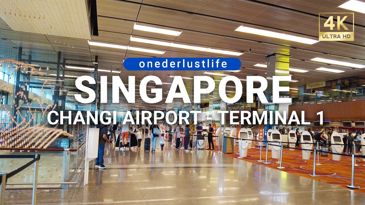 Singapore Changi Airport Departure And Transit Area Terminal 1 (4K UHD ...