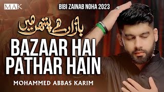 Bibi Zainab Noha 2023 | Bazar Hai Pathar Hain | Mohammad Abbas Karim | Nazim Party | Safar Noha 2023