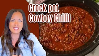 Easy Crock pot Cowboy Chili Recipe - The Best Crockpot Chili!