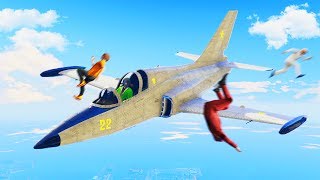 MISSION IMPOSSIBLE: LAUNCH PEOPLE WITH JETS! (GTA 5 Funny Moments)