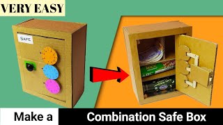 How to make combination safe box from cardboard || DIY locker