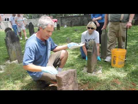 How do you repair a broken headstone?