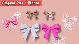 Cara Buat Origami Pita Mudah | Origami Ribbon / Bow | Origami Tutorial | easy origami  | Paper Craft