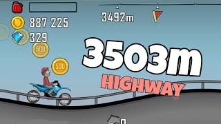 Hill Climb Racing – Gameplay Motocross Bike On Highway Record : 3503m