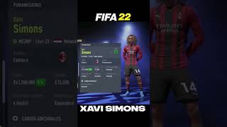 XAVI SIMONS EVOLUCIÓN en 10 TEMPORADAS 😱 FIFA 22 Modo Carrera!! #shorts