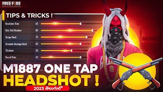 M1887 New Auto One tap Headshot and Sensitivity in 2023 in Free Fire in Telugu
