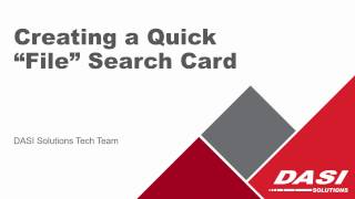 Tech Tip: PDM Quick Search Card