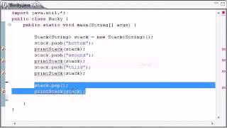 Intermediate Java Tutorial 14 Stacks, push, pop