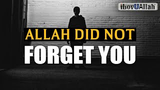 DON'T WORRY, ALLAH DID NOT FORGET YOU