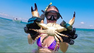 Catching Stone Crab BY HAND! Catch & Cook
