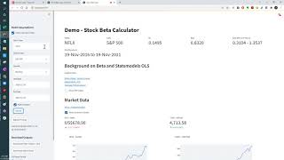 Streamlit App - Demo Beta Calculator