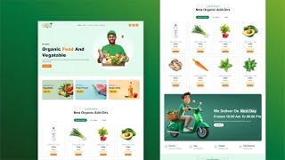 Organic Vegetables & Fruit Store HTML CSS Website | eCommerce Template Tutorial