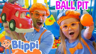 Blippi Makes a Friend at an Indoor Playground! | Ball Pit & Color Fun | Educational Videos for Kids