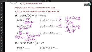 Algebra Lesson 4 7 Function Notation