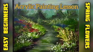 Beginners Easy Landscape Painting -- Acrylic Painting Made Easy!