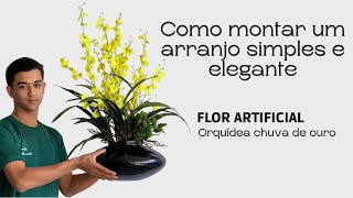 Você conhece a flor artificial chuva de ouro? Vem comigo fazer um arranjo super fácil!!