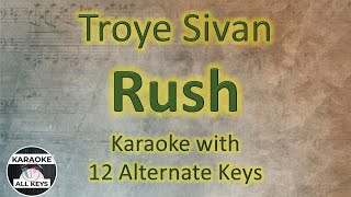 Troye Sivan - Rush Karaoke Instrumental Lower Higher Female & Original Key