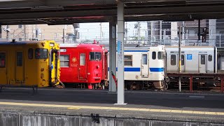 南宮崎駅で見れる色々な列車　787系、817系、713系、キハ40、キハ47、海幸山幸、36ぷらす3 日南線、日豊本線、宮崎空港線、福北ゆたか線、電車、ワンマン、列車、汽車、鉄道、ハロウィン