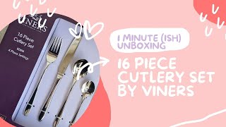 1 minute (ish) Unboxing | 16 piece Cutlery by Viners